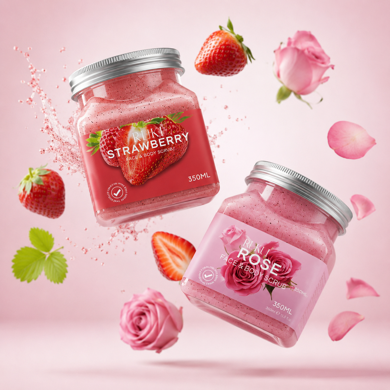 RUKI Rose Body Scrub Hand Foot Deep Cleansing Scrub for Full Body