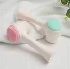 RUKI 3D Face Cleansing Brush Silicone 2 in 1 Facial Cleansing Brush Portable Face Cleanser Massage Tool
