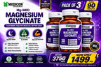 Pack of 3 Mg-MED Magnesium Glycinate 90 Tablets – Magnesium Supplement for Sleep Support, Stress Relief, Muscle Function & Relaxation