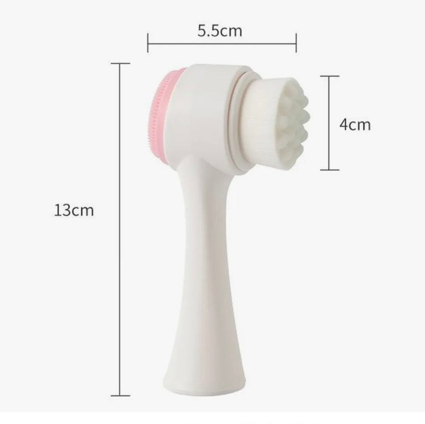 RUKI 3D Face Cleansing Brush Silicone 2 in 1 Facial Cleansing Brush Portable Face Cleanser Massage Tool