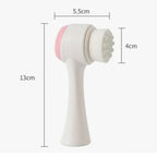 RUKI 3D Face Cleansing Brush Silicone 2 in 1 Facial Cleansing Brush Portable Face Cleanser Massage Tool