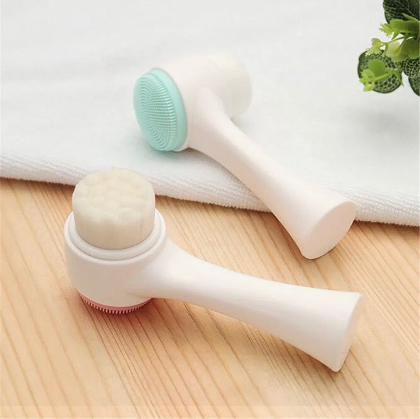 RUKI 3D Face Cleansing Brush Silicone 2 in 1 Facial Cleansing Brush Portable Face Cleanser Massage Tool