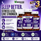 Pack of 3 Mg-MED Magnesium Glycinate 90 Tablets – Magnesium Supplement for Sleep Support, Stress Relief, Muscle Function & Relaxation