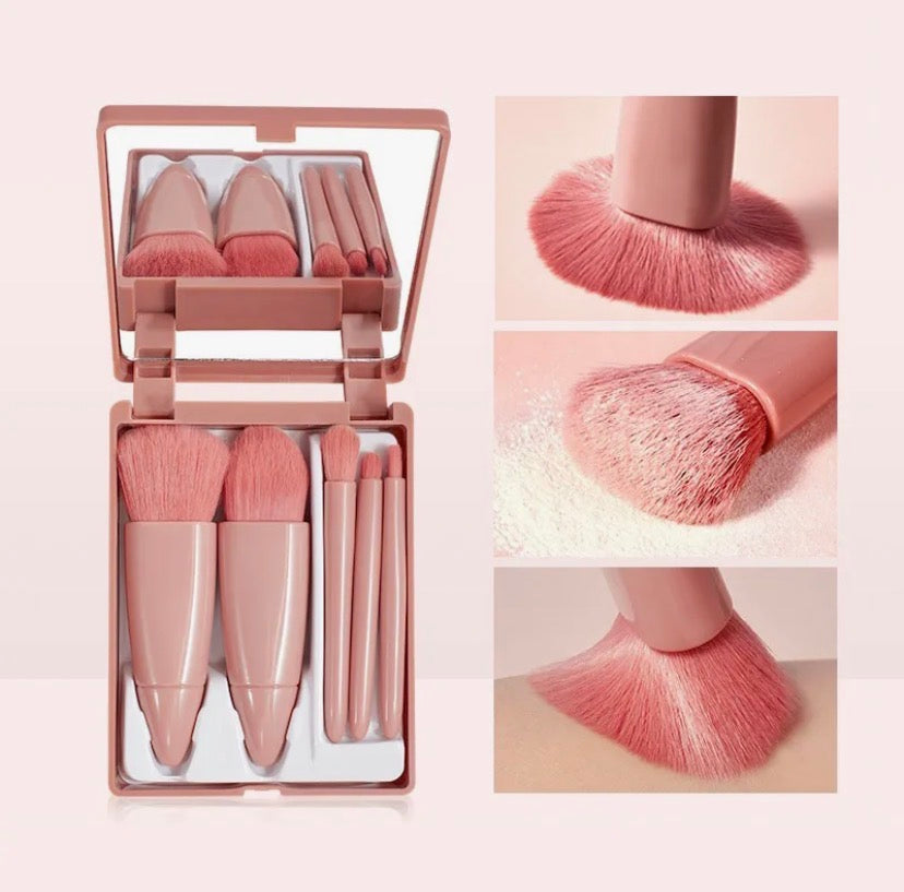 5PCS Korean Super Soft Concealer Cosmetic Set Travel Brush Set Makeup Eye Shadow Multi Colour Eyelash Mini Makeup Brushes Set