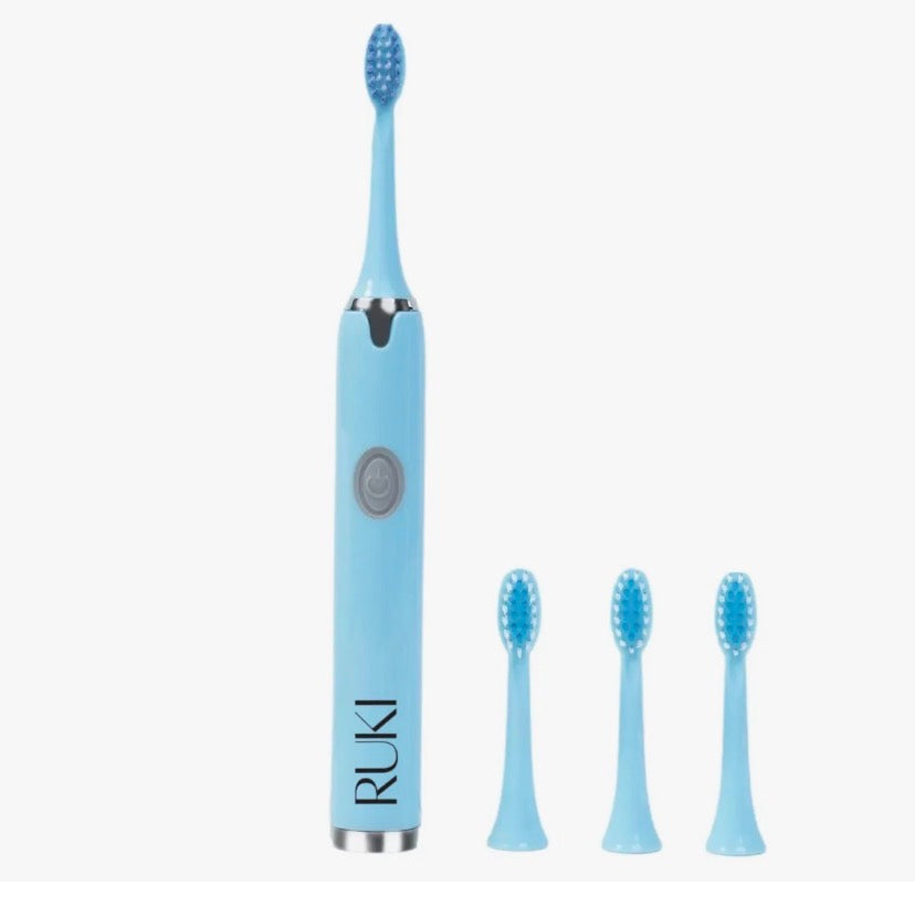 RUKI Electric Toothbrush 3 Heads Brush Oral Cleaner Toothbrush Waterproof Travel with Electric 3 Replaceable Toothbrush Heads for Kids and Adult