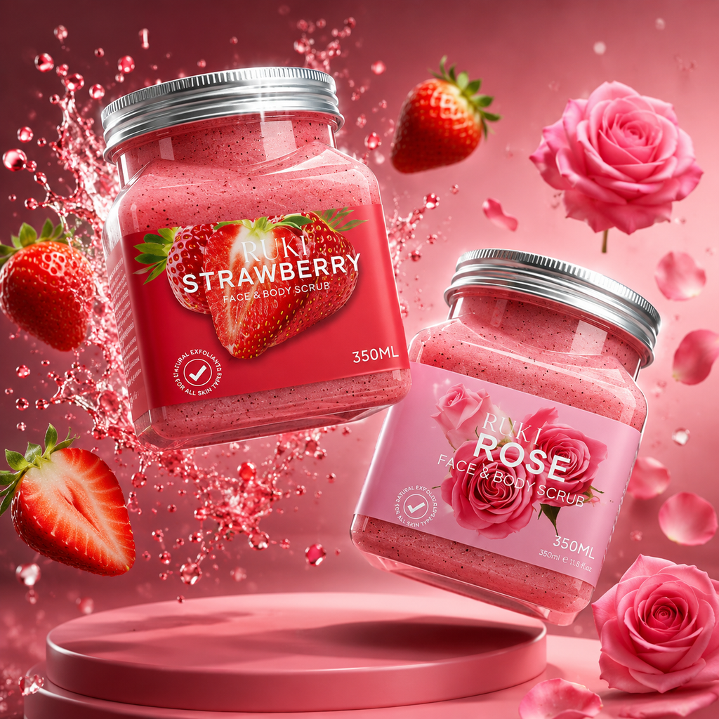 RUKI Rose Body Scrub Hand Foot Deep Cleansing Scrub for Full Body
