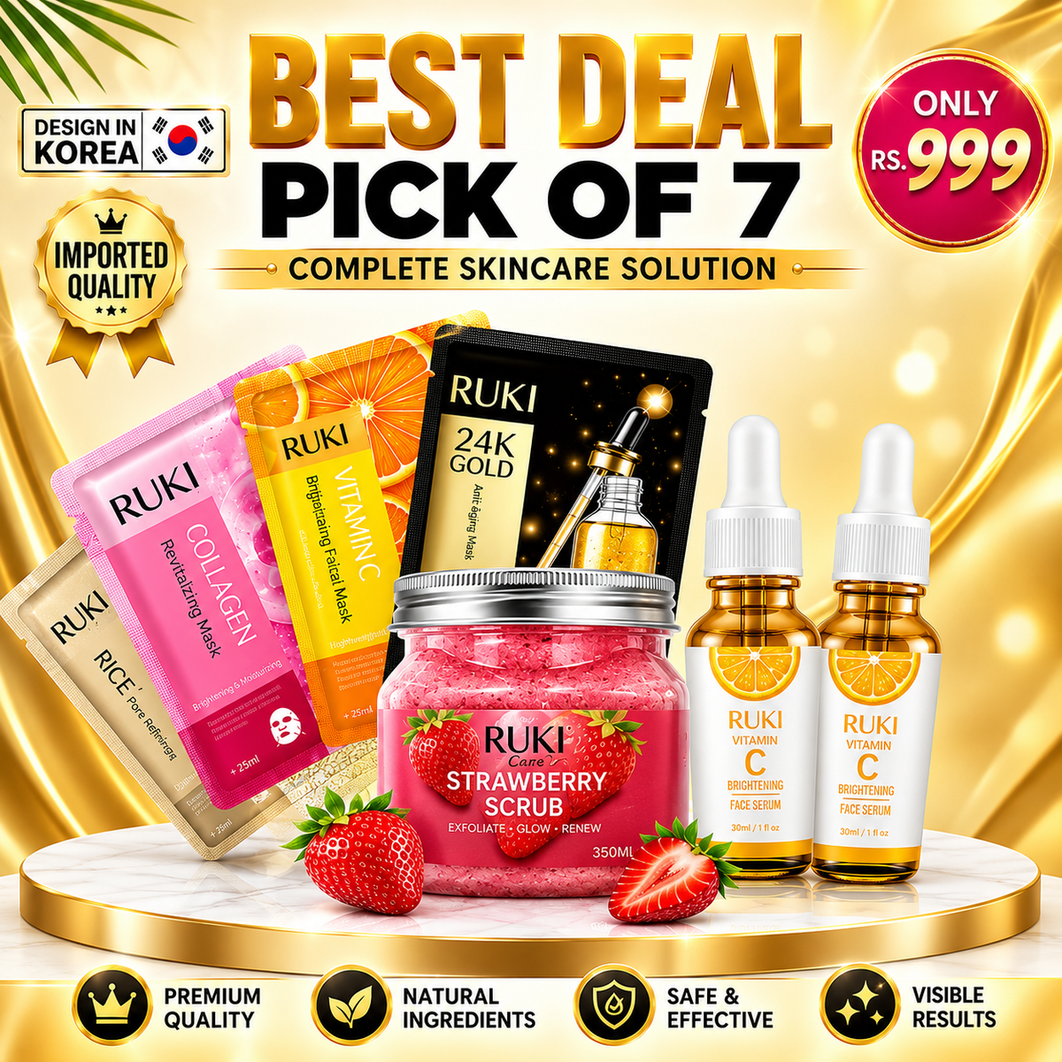 Imported RUKI Pick of 7 – Complete Skincare Combo | Rs. 999