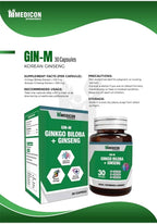 GIN-M (Ginkgo Biloba): Pack of 3 Boost Energy, Strengthen Immunity, and Enhance Memory Naturally 90 Capsules