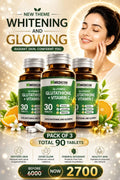 "PACK OF 3 Glutamed Glutathione 250, Vitamin C 100: Advanced Skin Brightening and Glowing Enhancement - 90 Tablets" (3 Months Complete Course)